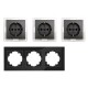 Steckdosen Set McPower Flair Beginner 3S-Style Profi anthrazit Glasrahmen Steckanschluss
