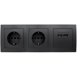 Steckdosenblock McPower Flair anthrazit 2-fach...