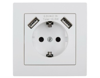Schutzkontakt-Steckdose mit 2x USB McPower Flair...