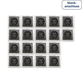 Schutzkontakt-Steckdose McPower Flair 250V~/16A UP Klemmanschluss 18er-Pack