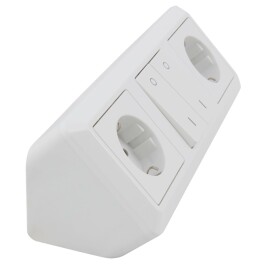 Steckdosenblock McPower Cup Aufbau weiß 2x Schutzkontakt + Schalter