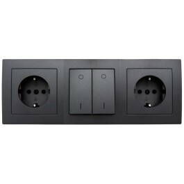 Steckdosenblock McPower Flair anthrazit 2-fach...