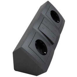 Steckdosenblock McPower Flair anthrazit 2-fach Schutzkontakt + Schalter