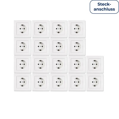 Schutzkontakt-Steckdose McPower Flair Steckanschluss 18er-Pack inkl. Rahmen
