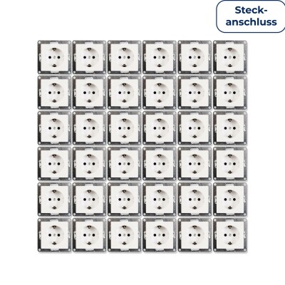 Schutzkontakt-Steckdose McPower Flair 250V~/16A UP Steckanschluss 36er-Pack