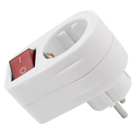 Steckdosenadapter McPower mit Schalter 230V/3500W 2-poliger AN/AUS Schalter