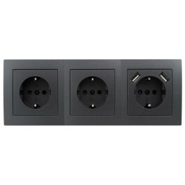 Steckdosenblock McPower Flair Aufbau anthrazit 3-fach...