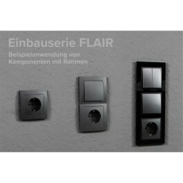 Steckdosen Set McPower Flair Beginner 2S-Style anthrazit + Glasrahmen