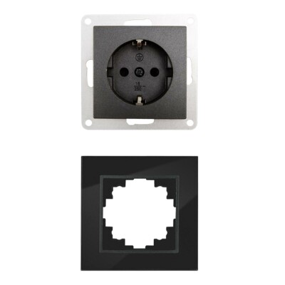 Schutzkontakt-Steckdose McPower Flair 250V~/16A Klemmanschluss anthrazit
