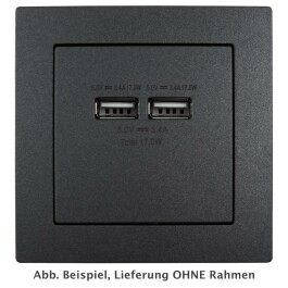 USB-Ladedose McPower Flair 2-fach 5V / 3,4A UP anthrazit