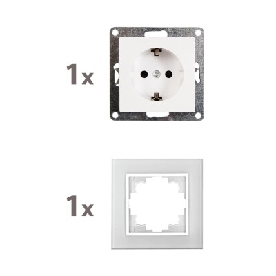 Schutzkontakt-Steckdose McPower Flair 250V~/16A UP Klemmanschluss weiß