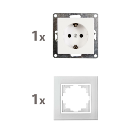 Schutzkontakt-Steckdose McPower Flair 250V~/16A UP Klemmanschluss weiß