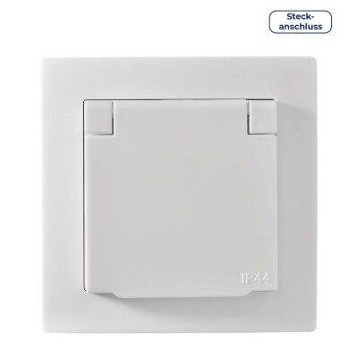 Schutzkontakt-Steckdose McPower Flair 250V/16A UP IP44 weiß Klemmanschluss