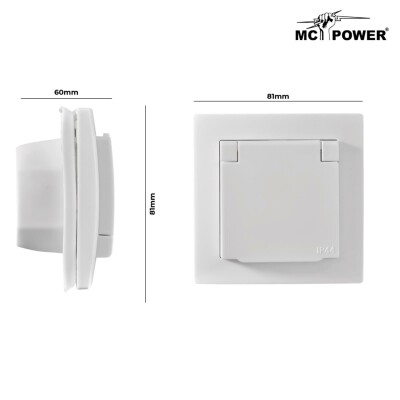 Schutzkontakt-Steckdose McPower Flair 250V/16A UP IP44 weiß Klemmanschluss