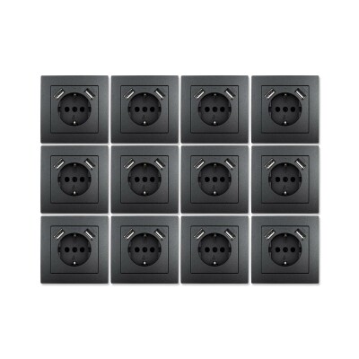 Schutzkontakt-Steckdose mit 2x USB McPower Flair 250V~/16A 5V/2,1A 12er-Pack