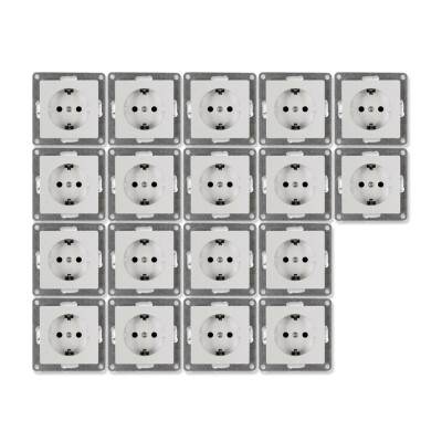 Schutzkontakt-Steckdose McPower Cup 250V~/16A UP Einsteckschutz 18er-Pack