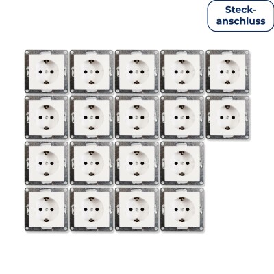 Schutzkontakt-Steckdose McPower Flair 250V~/16A UP Steckanschluss 18er-Pack