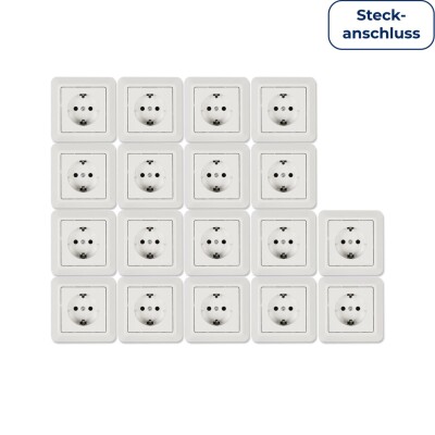 Schutzkontakt-Steckdose McPower Cup Steckanschluss 18er-Pack inkl. Rahmen