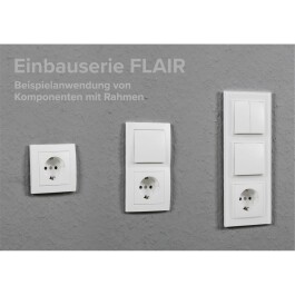 Steckdosen Set McPower Flair Beginner 3S-Style 4-teilig weiß + Glasrahmen