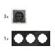 Steckdosen Set McPower Flair Beginner 3S-Style anthrazit + Glasrahmen