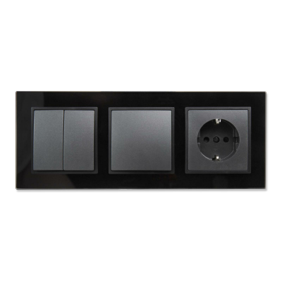 Schalter und Steckdosen Set McPower Flair Tür 3-fach-Style Glasrahmen