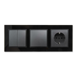 Schalter und Steckdosen Set McPower Flair Tür 3-fach-Style Glasrahmen