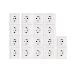 Schutzkontakt-Steckdose McPower Flair 250V~/16A 18er-Pack inkl. Rahmen