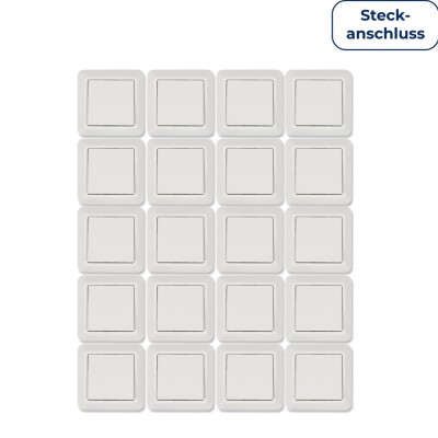 Wechselschalter McPower Cup Steckanschluss weiß inkl. Rahmen 20er-Pack