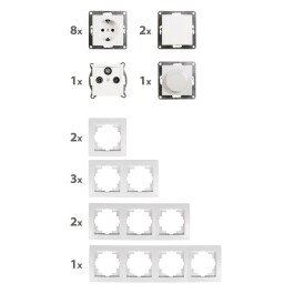 Schalter und Steckdosen Set McPower Flair Wohnlandschaft Dimmer 20-teilig weiß