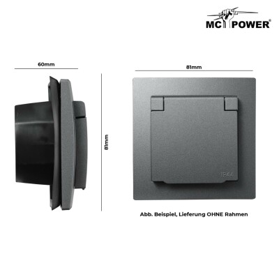 Schutzkontakt-Steckdose McPower Flair 250V/16A UP IP44 Klemmanschluss