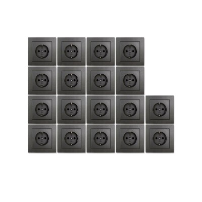 Schutzkontakt-Steckdose McPower Flair Einsteckschutz 18er-Pack inkl. Rahmen