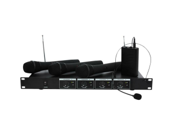 VHF-Funkmikrofon-Set IBIZA VHF4H 4-Kanäle bis zu 60m...