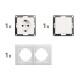 Schalter und Steckdosen Set McPower Flair Tür 2-fach-Style weiß + Glasrahmen