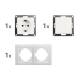 Schalter und Steckdosen Set McPower Flair Tür 2-fach-Style weiß + Glasrahmen