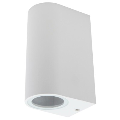 Wandleuchte McShine Oval-W weiß IP44 2x GU10 Aluminium Gehäuse