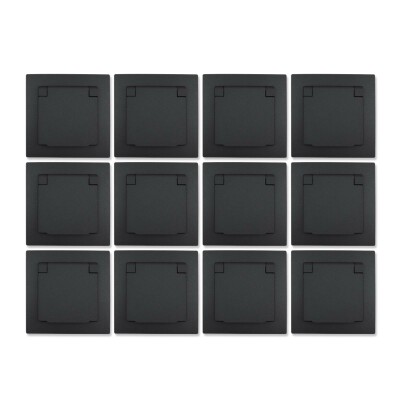 Schutzkontakt-Steckdose McPower Flair 250V~/16A IP44 anthrazit 12er-Pack
