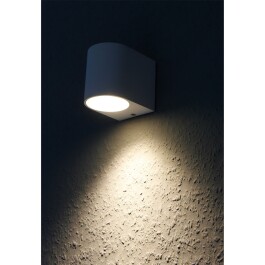 Wandleuchte McShine Oval-W weiß IP44 1x GU10 Aluminium Gehäuse