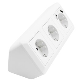Steckdosenblock McPower Cup Aufbau weiß 3-fach Schutzkontakt + USB