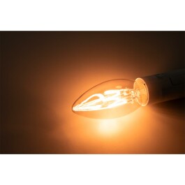 LED Filament Kerzenlampe McShine Retro E14 1W 90lm warmweiß goldenes Glas