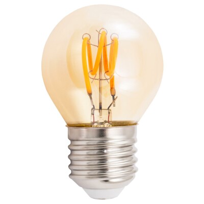 LED Filament Tropfenlampe McShine Retro E27 1W 90lm warmweiß goldenes Glas