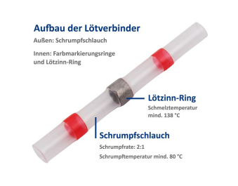 Lötverbinder McPower Ø2,7mm - rote Markierung 0,5-1,0mm² Kabel 20er-Pack
