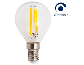 LED Filament Tropfenlampe McShine Filed E14 6W 600lm warmweiß dimmbar