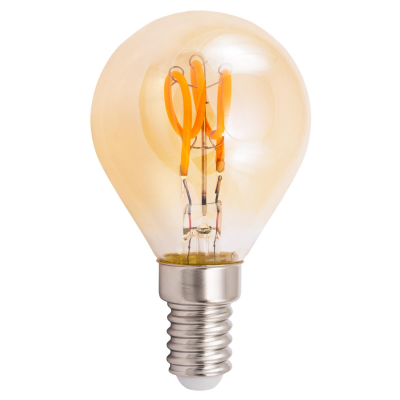 LED Filament Tropfenlampe McShine Retro E14 1W 90lm warmweiß goldenes Glas