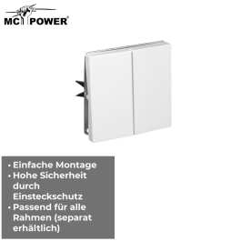 Serien-Schalter McPower Shallow 2-fach 250V~/10A UP Klemmanschluss weiß
