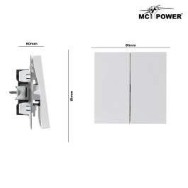 Serien-Schalter McPower Shallow 2-fach 250V~/10A UP Steckanschluss weiß