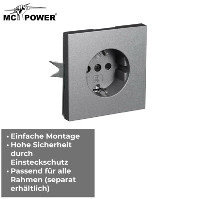 Schutzkontakt-Steckdose McPower Shallow 250V~/16A Klemmanschluss anthrazit