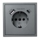 Schutzkontakt-Steckdose McPower Shallow 1x USB-C - 18W Quickcharge - 1x USB-A