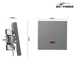 Schalter McPower Shallow 250V~/10A UP Orientierungsleuchte Steckanschluss anthrazit