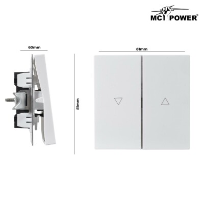 Jalousie-Taster McPower Shallow 250V~/10A UP Klemmanschluss weiß