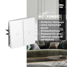 Jalousie-Taster McPower Shallow 250V~/10A UP Klemmanschluss weiß